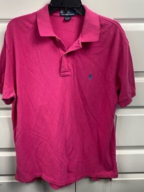 Polo Ralph Lauren 100% Cotton Classic Fit Shirt Hot Pink Blue Pony Large Preppy